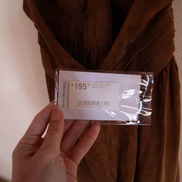 NWT $195 Third Form Cross Paths Midi Brick XS Fall Wedding Guest Dress - Picture 5 of 7